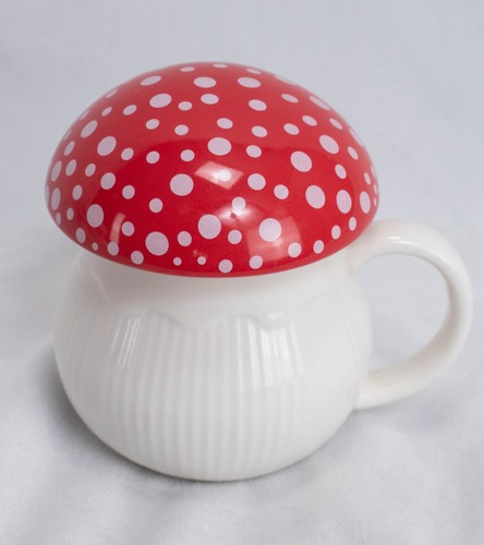 Whimsical mushroom mug with - mushroom,